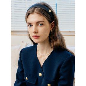 블랙 새틴 볼륨 헤어밴드 / BLACK SATIN VOLUME HAIRBAND