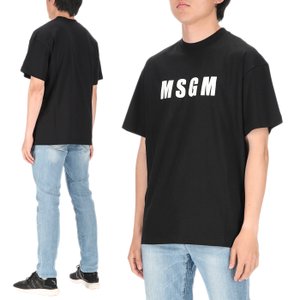 MSGM 로고 3440MM163 237002 99 남성 반팔티셔츠