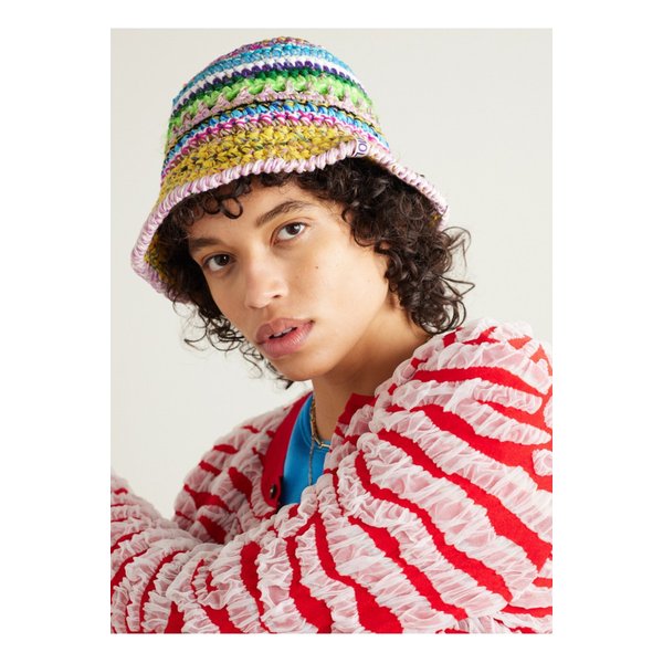 울트라바이올햇 크로셰 코튼 라피아 혼방 버킷 햇 멀티컬러 1647597338310854