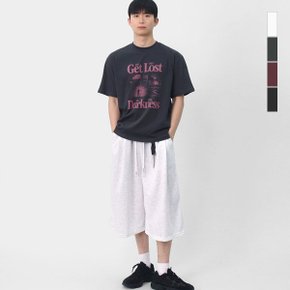 남녀공용 여름 Y2K 로스트 레터링 아트워크 프린팅 오버핏 반팔티 SRAT164