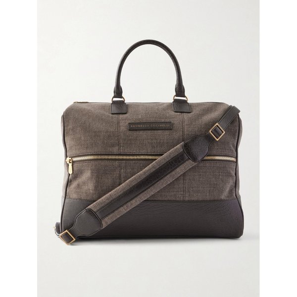 브루넬로쿠치넬리 가죽 트리밍 위빙 위크엔드 백 46376663163013763