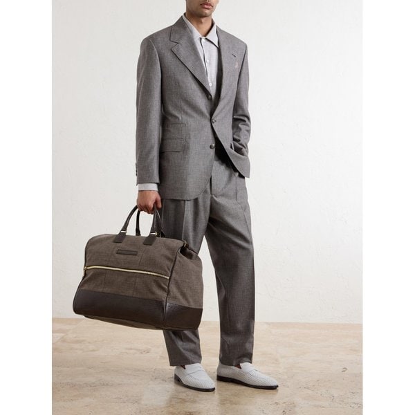 브루넬로쿠치넬리 가죽 트리밍 위빙 위크엔드 백 46376663163013763