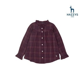 HAZZYS 기모 체크 롱블라우스(HPW11XB60M_WN)