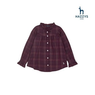  HAZZYS 기모 체크 롱블라우스(HPW11XB60M_WN)