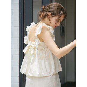 RUFFLE TIERED SLEEVELESS ONEPIECE_CREAM