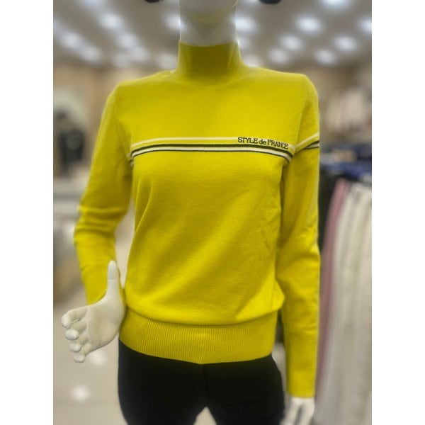 [여주점] 여성 배색포인트 하이넥 방풍 스웨터 GO422LKPO1 LYEL