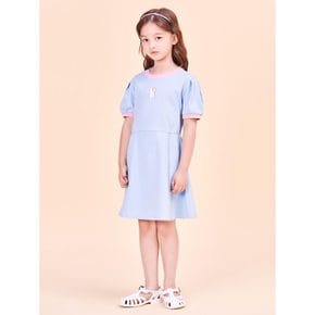 *시즌오프30%*[BEANPOLE KIDS] 골지 B로고 포인트 원피스  스카이 블루 (BI4471G01Q)