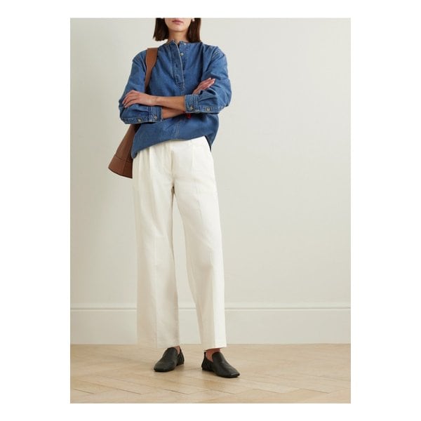 우븐 스트레이트 팬츠 라이트 그레이 1647597325595153