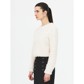 FLUFFY LONG SLEEVE TOP (IVORY)