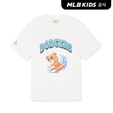 MLB키즈 (공식) 24SS 메가베어 그래픽 반팔 티셔츠 LA (White) 7ATSC0243-07WHS