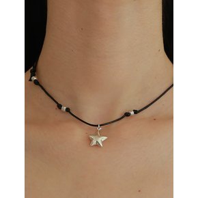 silver star strap necklce