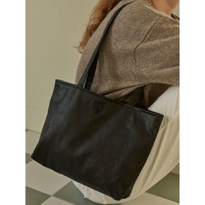 Suede shoulder bag_ Black