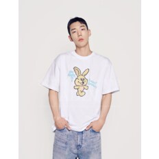 MY NAME IS FUZZY RABBIT SHORT SLEEVE T-SHIRT WHITE 마이네임퍼지레빗 화이트 SSAMNF-WHT