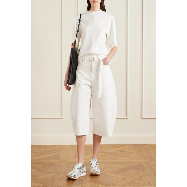 벨티드 크롭 하이웨이스트 배럴 진 46376663162958861