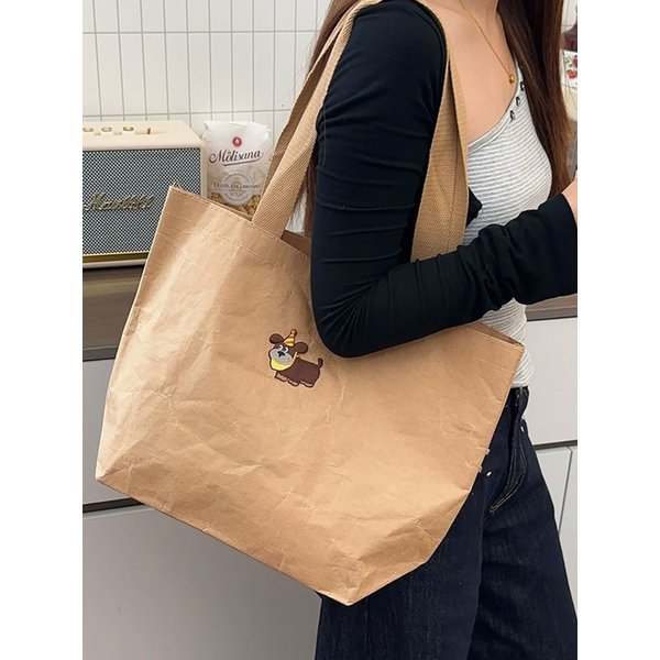 꼬깔모자쓴 강아지 크래프트 장바구니 쇼핑백