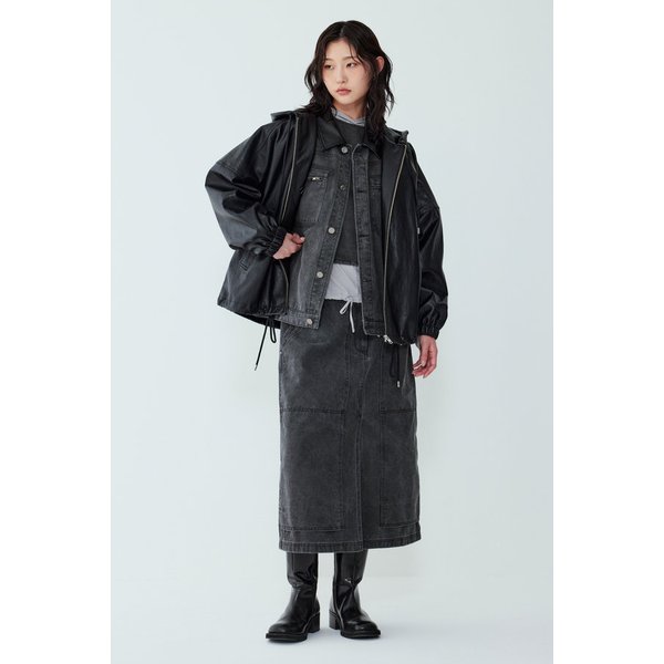 더블니 롱 데님 스커트 9105262101099