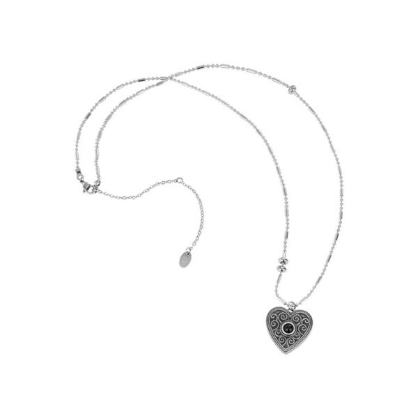 velen locket necklace-black silver