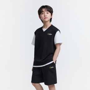 K252UPB920 컬러블럭 5부 상하 SET CARBONBLACK