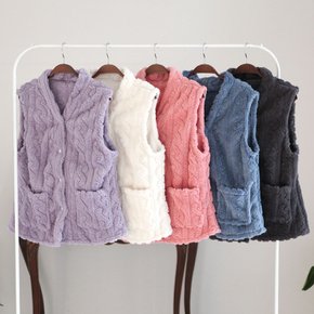 몽글몽글 겨울 밍크 수면조끼 홈웨어 파자마 5colors