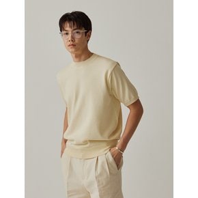 Essential Short Sleeve Round Knit (Ecru)