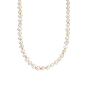 Fresh-water-pearl Zircon Silver Necklace In450 [Silver]