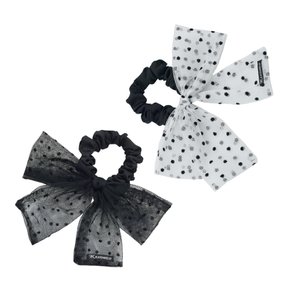 Dotted Mesh Bow Scrunchie  도티드 메쉬 리본 스크런치