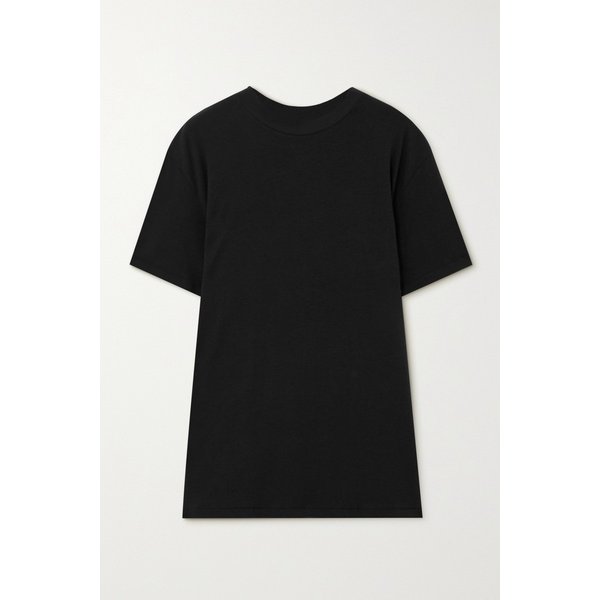 스킴스 보이프렌드 스트레치 모달 코튼 혼방 저지 티셔츠 오닉스 블랙 1647597300411331