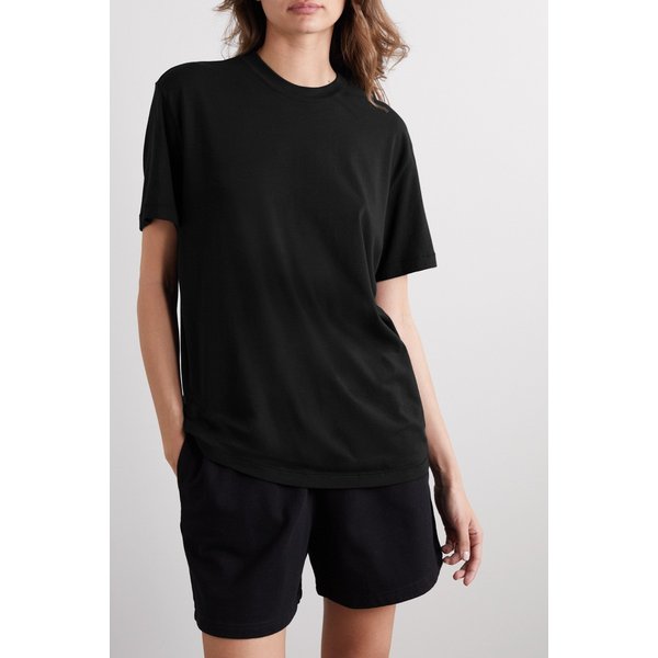 스킴스 보이프렌드 스트레치 모달 코튼 혼방 저지 티셔츠 오닉스 블랙 1647597300411331