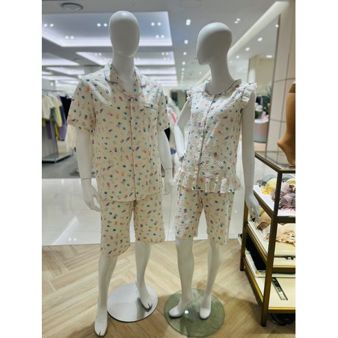 비비안 면 레이온 과일 PU 프린트 커플파자마 (WP8818TMP8818B)