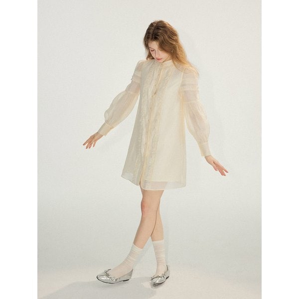 릴리 핀턱 프릴 미니원피스