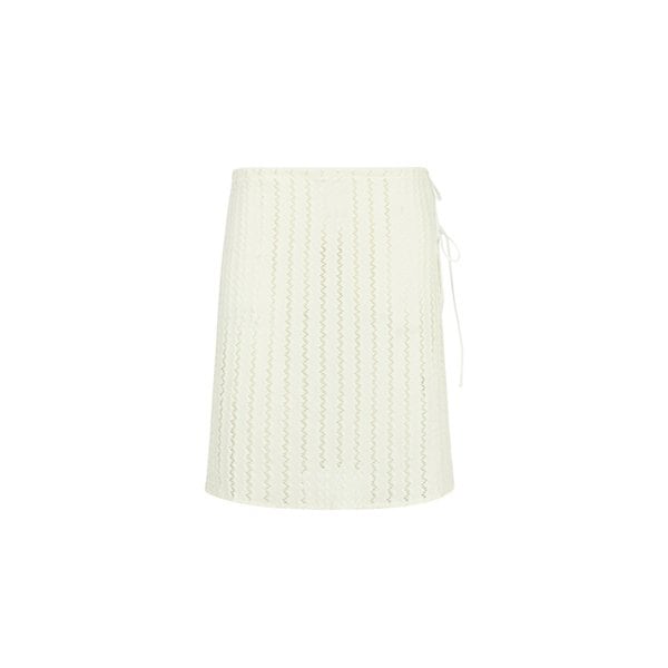 Wave Long Wrap Skirt Ivory