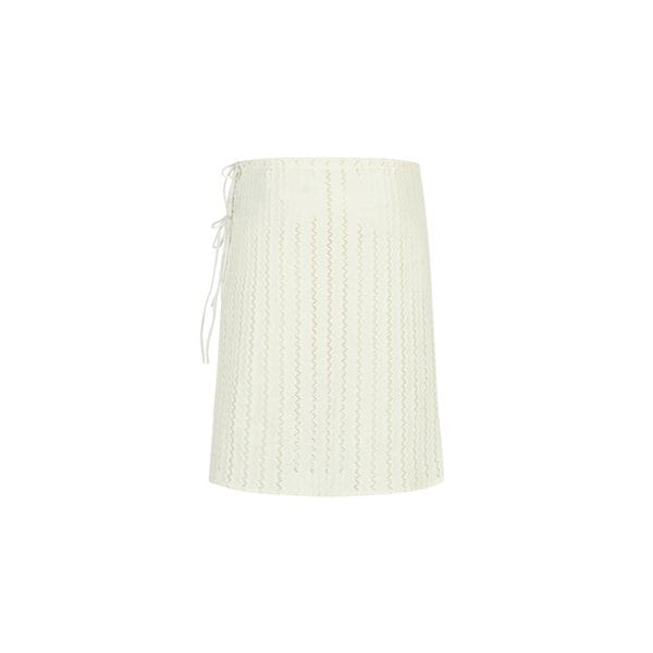 Wave Long Wrap Skirt Ivory
