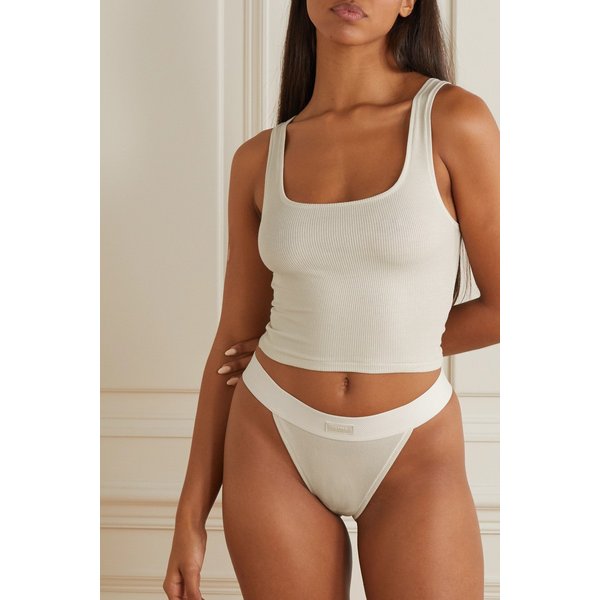 스킴스 골지 코튼 혼방 저지 탱크 수트 오프 화이트 1647597338573216