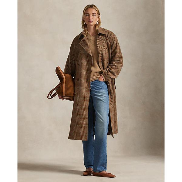 여성 글렌 플래드 울 트렌치 코트(WMPOOTWN2820387999)