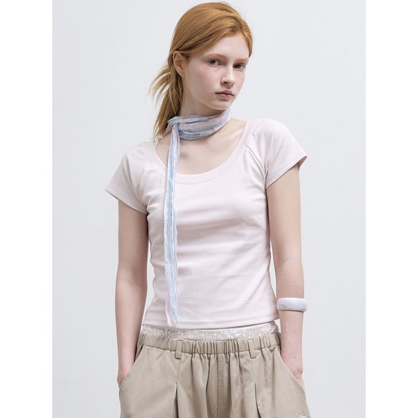 RAGLAN SCOOP NECK TOP_PINK