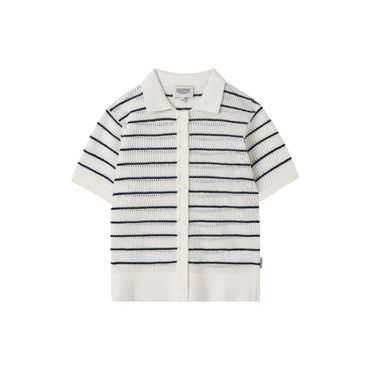 브롬톤 [브롬톤런던]P252WKT430 W스트라이프 가디건 스웨트 W STRIPED CADIGAN SWEATER - WHITE