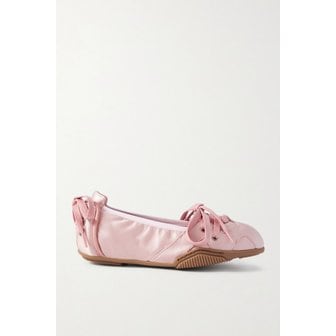 아크네스튜디오 빌라리아 패널 로고 프린트 새틴 발레리나 플랫 슈즈 46376663162899131
