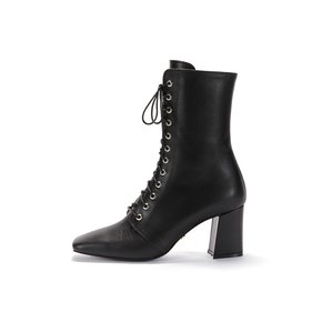 Lace-up Half Boots_Black