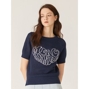 Heart Lettering Knit_NAVY (SA3SKN1_45)