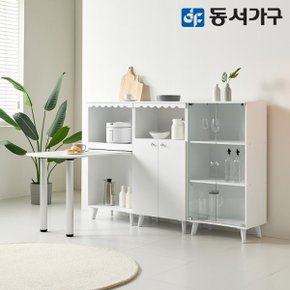 올리브 렌지대 수납장 600 세트 (렌지대+주방수납장+유리수납장) DF...