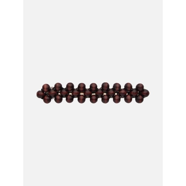 라지 우드 볼 클립 헤어핀 브라운 (LARGE WOOD BALL CLIP BROWN)