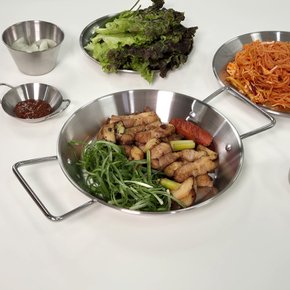 스텐 플레이팅 손잡이 빠에야팬 감바스 떡볶이 파스타 플레이트접시 브런치 업소용 접시 그릇