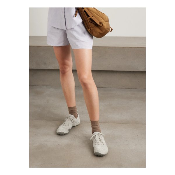 Mt 10 스웨이드 트리밍 메시 스니커즈 그레이 46376663162870049