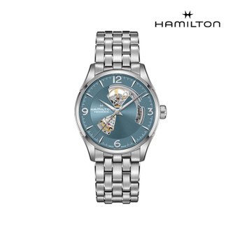해밀턴 H32705142 재즈마스터 오픈 하트 42mm 아이스 블루 메탈 남성 시계