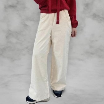 신세계라이브쇼핑 [옷자락] 여성 골덴 세미 부츠컷 와이드 밴딩 겨울 기모 팬츠