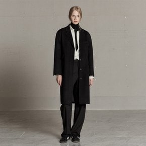 SAINT Cashmere Blended Tailored Wool Handmade Coat_Deep Black