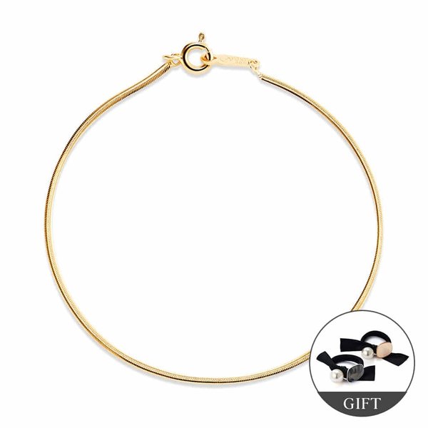 [모룬] (11월베스트) 18K 1.2mm 센슈얼 스네이크 뱀줄 체인 팔찌 MOB40692