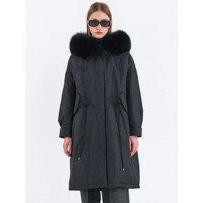 FOX FUR HOODED GOOSE DOWN LONG JUMPER [3COLOR]