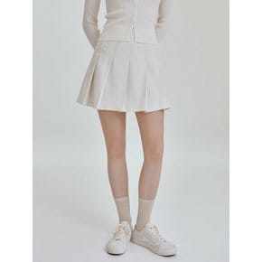 Flow pleats mini skirt (cream)