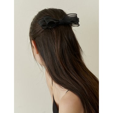 카인더베이비 romantic double ribbon pin - black